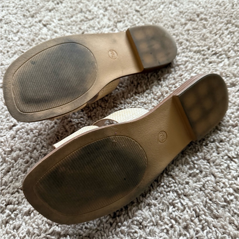 Woven Cutout Slide Sandals - Beige - Picture 3 of 4